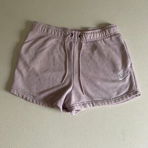 Nike Women’s Small Pink Drawstring Fleece Lounge Athletic Shorts S